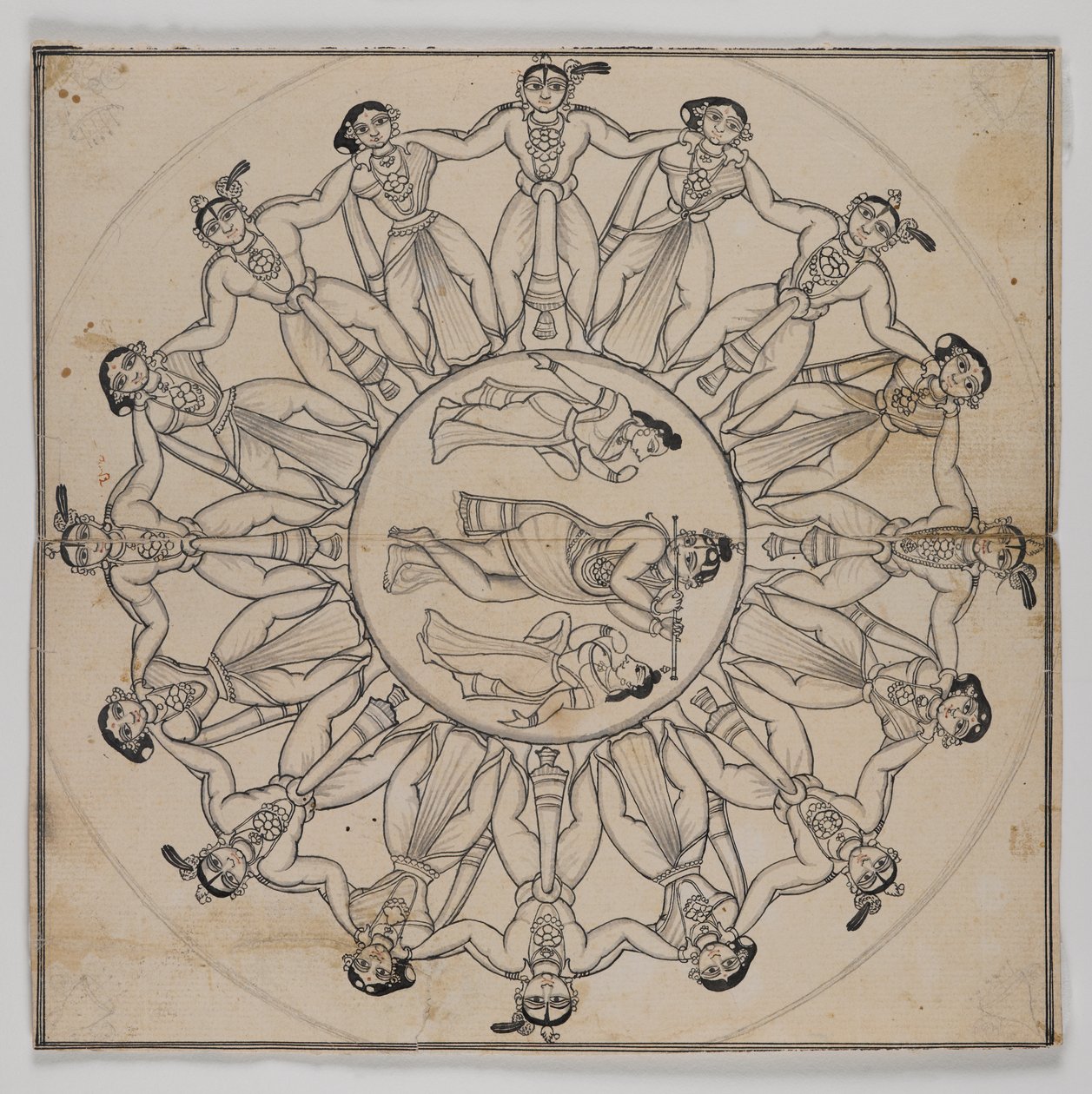 Rasa-lila (kresba) (inkoust a jemný inkoust na papíře) od Indian School