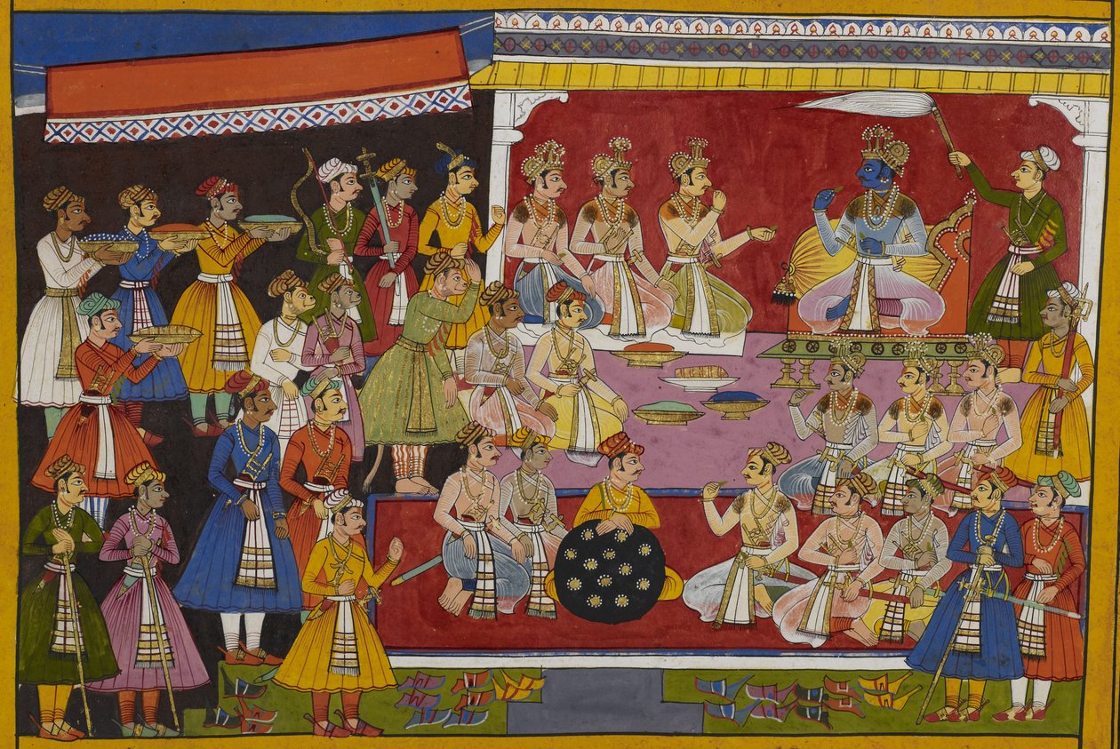 Ráma děkuje svým spojencům, dává jim dary a dovoluje jim vrátit se do jejich království. od Indian School
