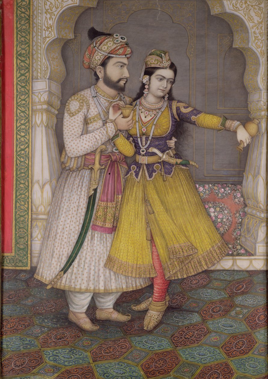 Shah Jahan a Qudsia Begum: Begum rozlévá víno, Kalame od Indian School