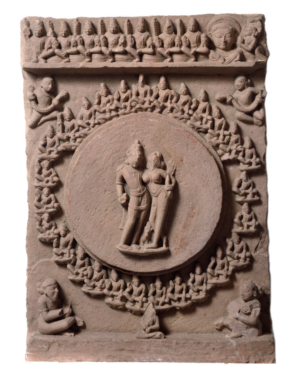 Shiva Parvati, z Makarandanagar (reliéf, 9.-10. století) od Indian School