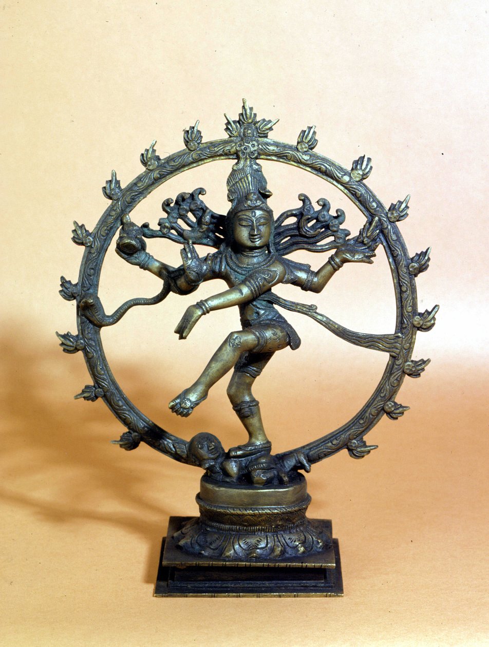 Shiva tančí v kruhu ohně a drtí ducha zla. 18. století. , Milane od Indian School