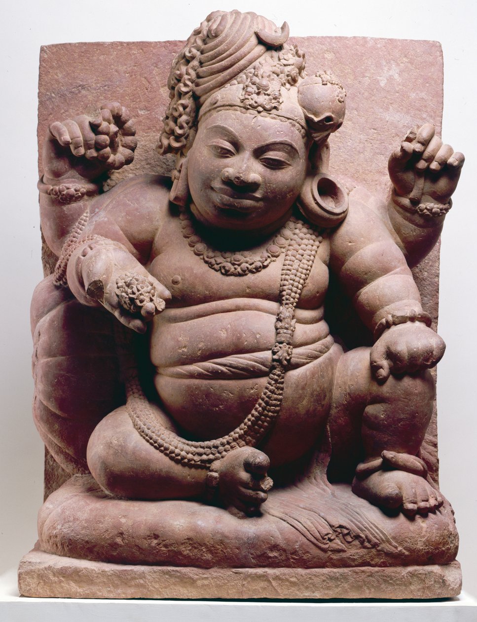 Siva jako trpaslík, kultura Mansar, 500 n. l. (pískovec) od Indian School