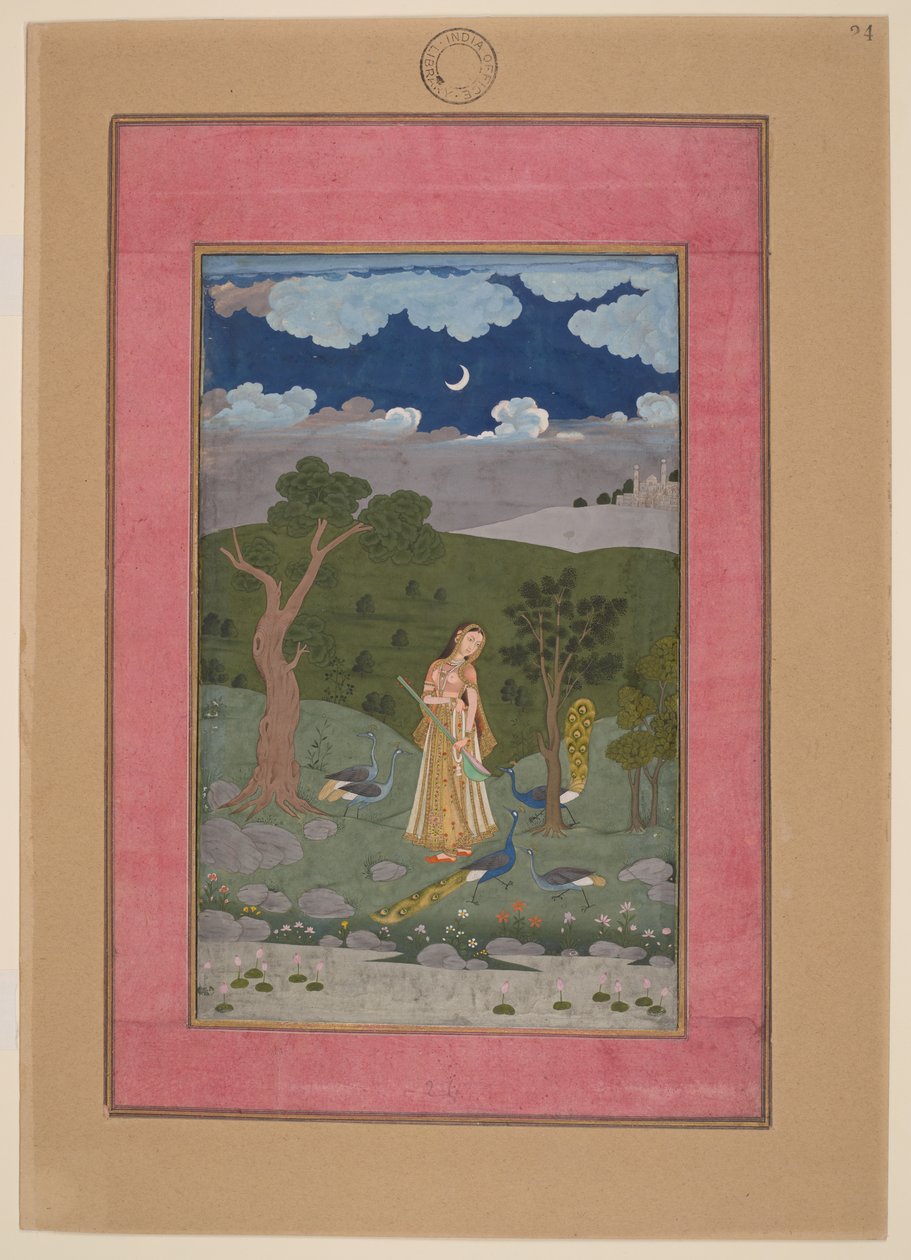 Sorath Ragini, Indie, Hajdarábád, kolem roku 1760; Johnson Album 37, č. 24 (tuš, barvy a zlato na papíře) od Indian School