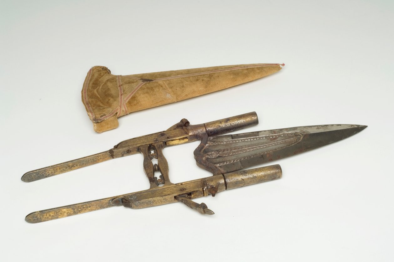 Meč, cca 1800-35 (zlato, dřevo a kov) od Indian School