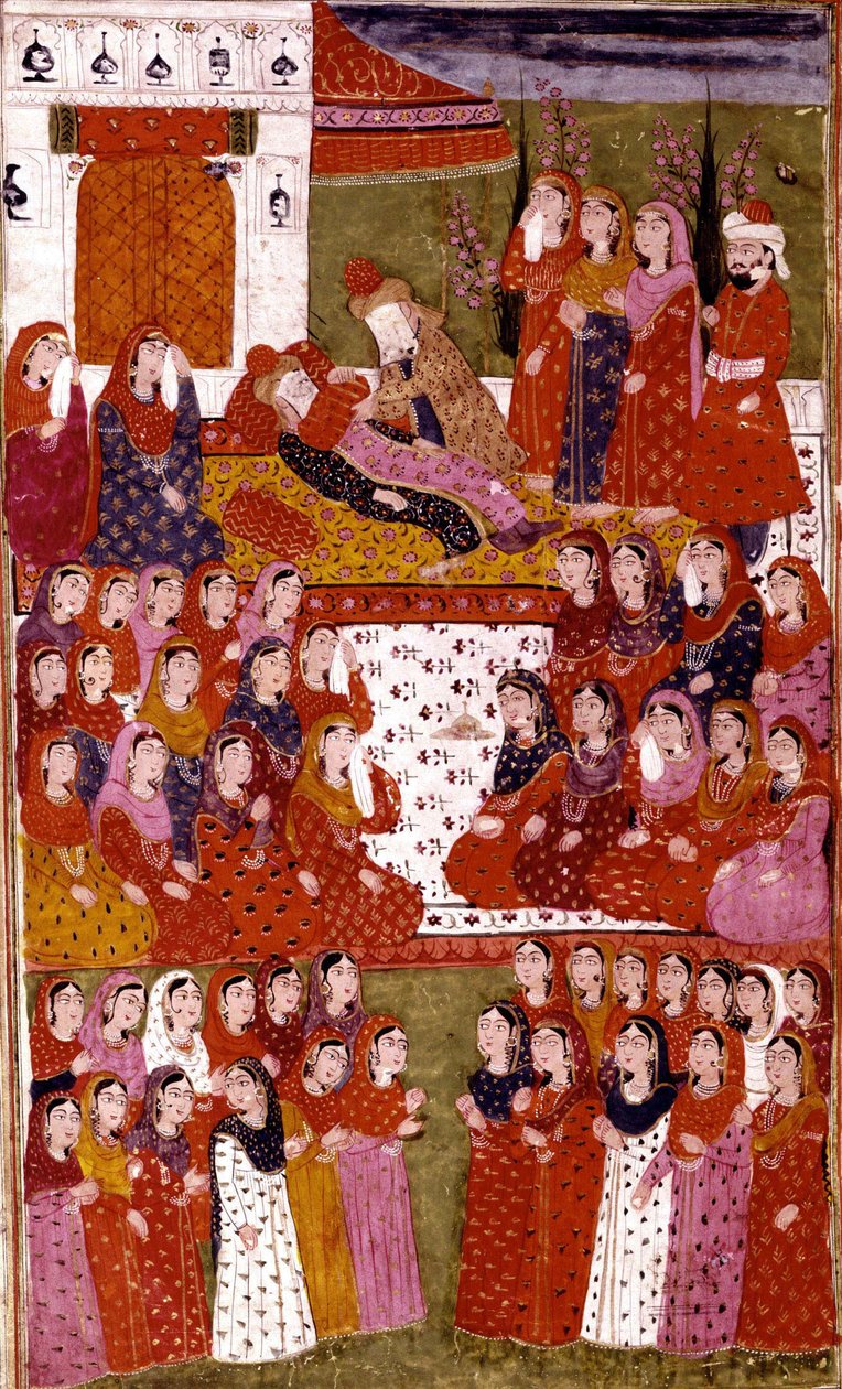 Smrt Abu Bakra, ilustrace z Hamla-i-Haydari, Mirza Muhammad Rafi Bazil, 1808 od Indian School
