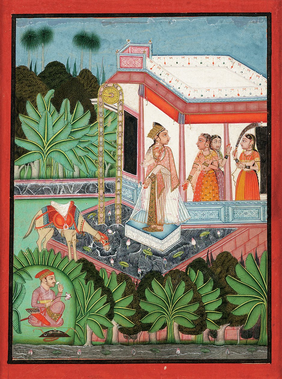 Útěk Dholy a Maru, Bundi, kolem roku 1750 od Indian School
