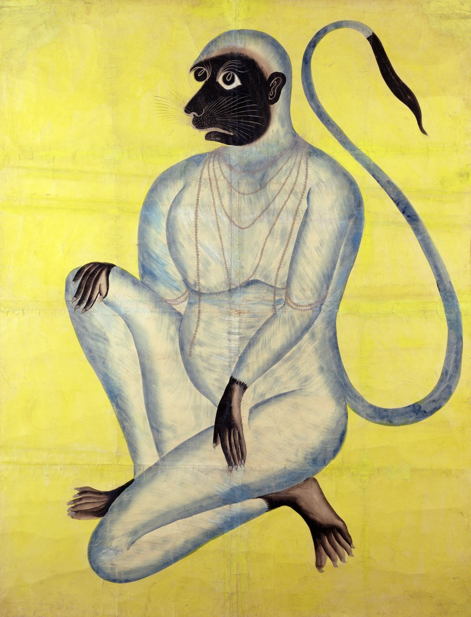Opičí bůh Hanuman, Kalighat, Kalkata, cca 1870 (čb se stříbrem na papíře) od Indian School