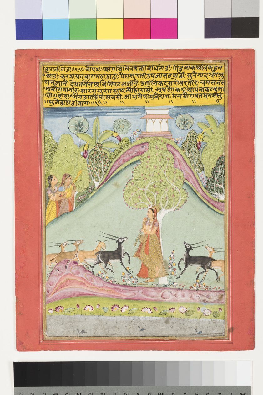 Todi Ragini, cca 1700 (neprůhledné wc a zlato na papíře) od Indian School