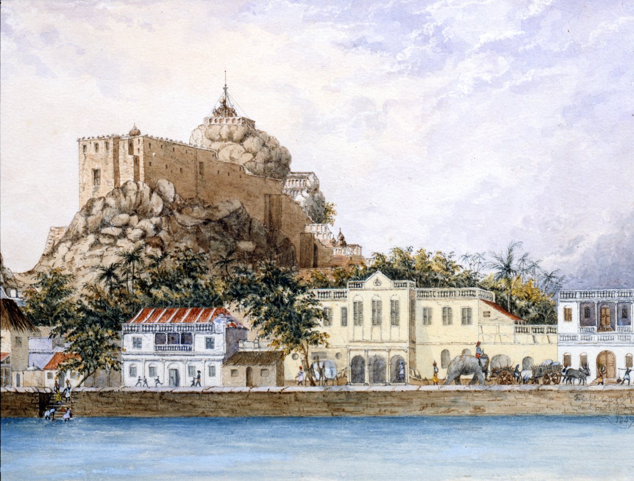 Neznámá čtvrť, cca 1830 (wc a kvaš na papíře) od Indian School