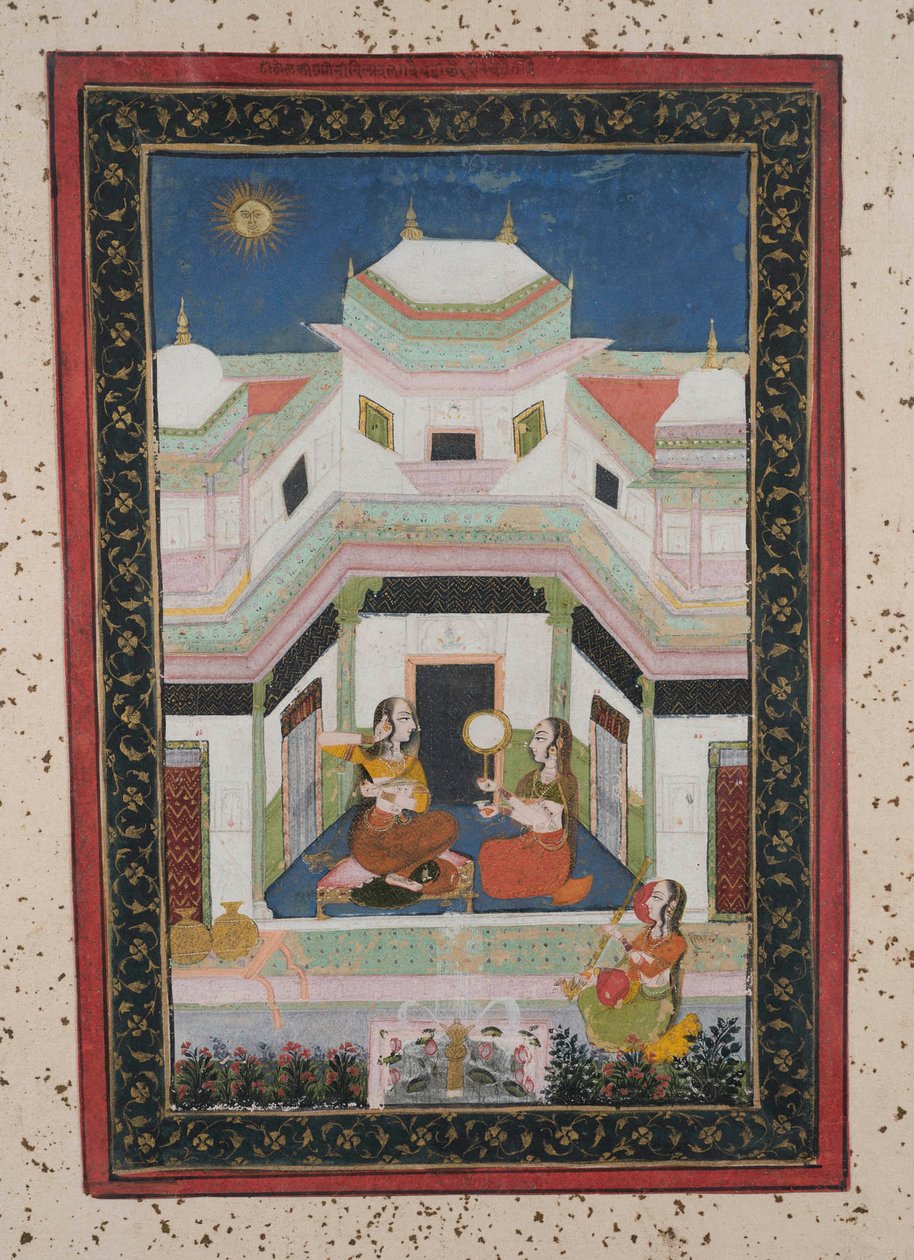 Vilaval Ragini, kolem roku 1790 (kvaš na papíře, zlaté zdobení) od Indian School