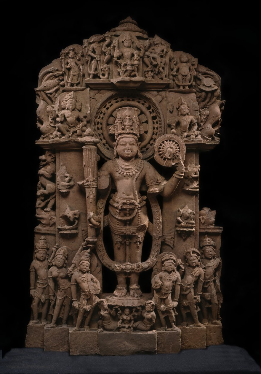 Višnu a jeho avataři, cca 10. století (pískovec) od Indian School