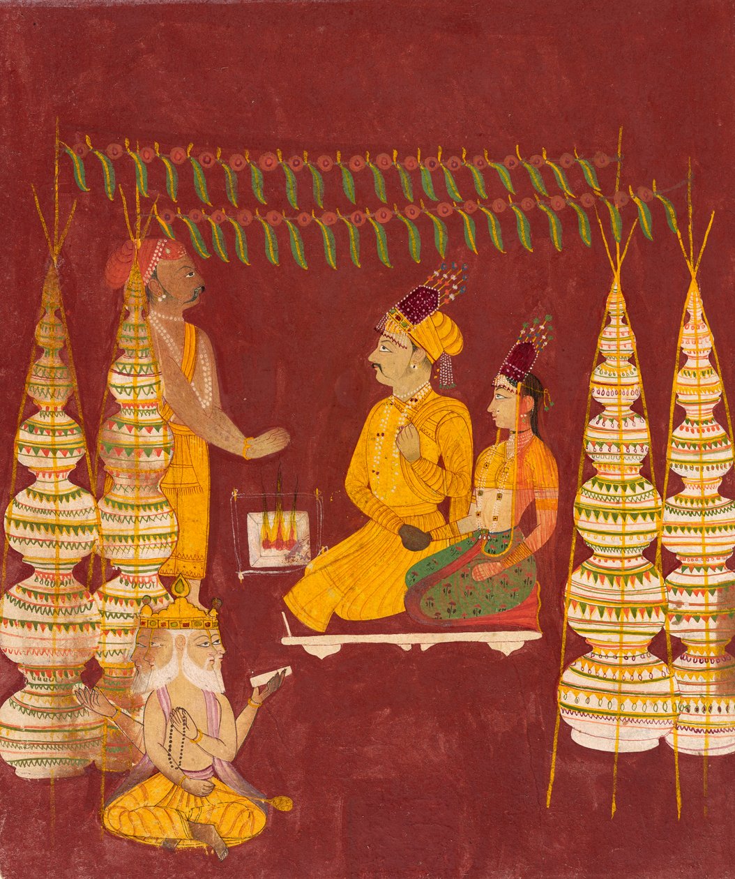 Svatební obřad v přítomnosti Brahmy, c.1680 od Indian School
