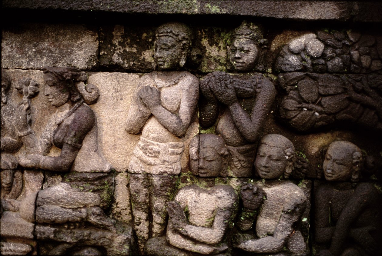 Detail exteriéru, vulkanický kámen AD 778-850 od Indonesian
