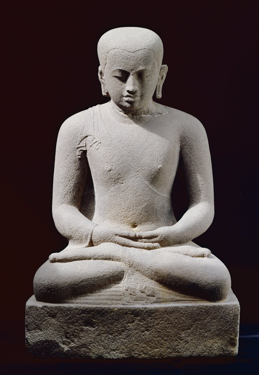 Meditující mnich z Candi Plaosan (andesite) od Indonesian School
