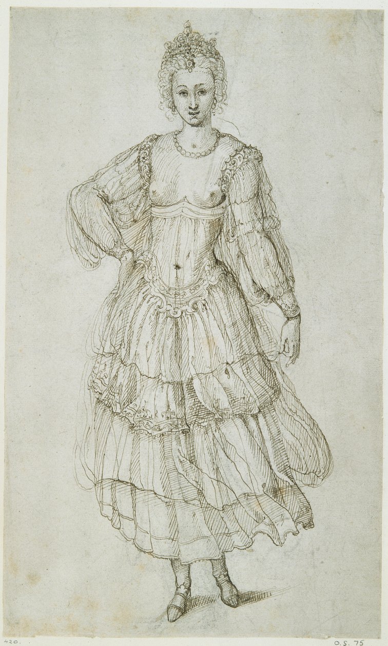 A Daughter of the Morn, c.1611 (pero a inkoust na papíře) od Inigo Jones