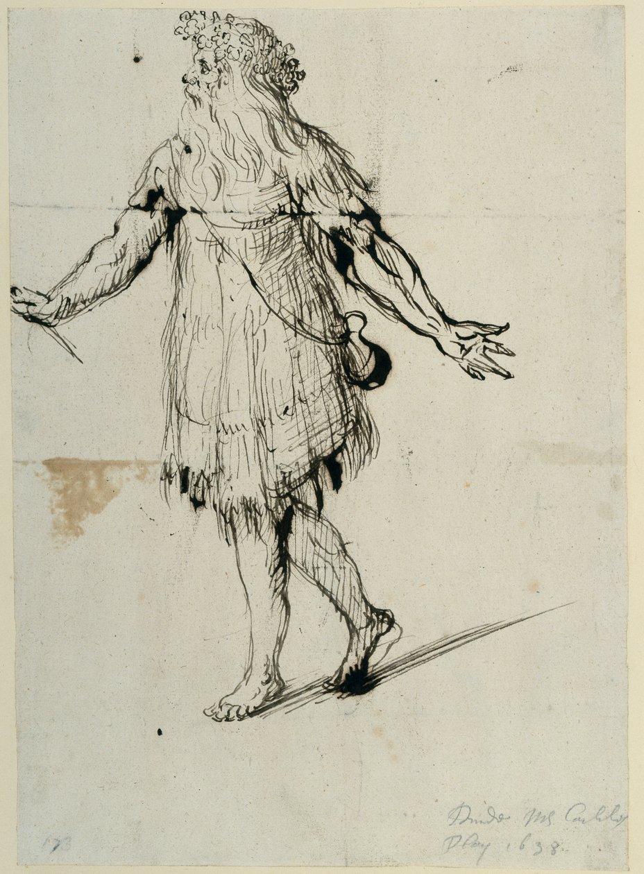 Druid, cca 1638 (pero a inkoust na papíře) od Inigo Jones