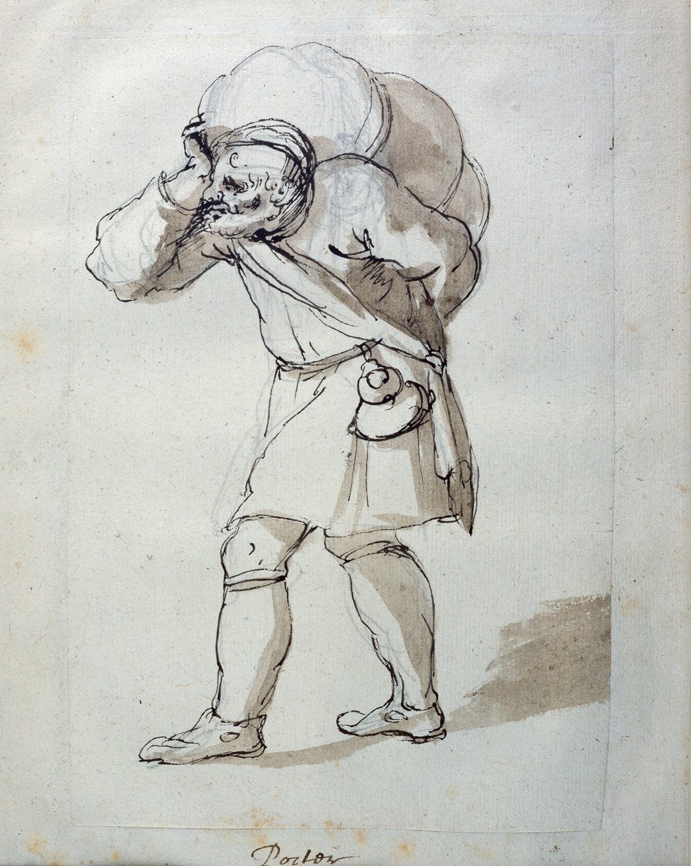 Vrátný naložený (pero a inkoust na papíře) od Inigo Jones
