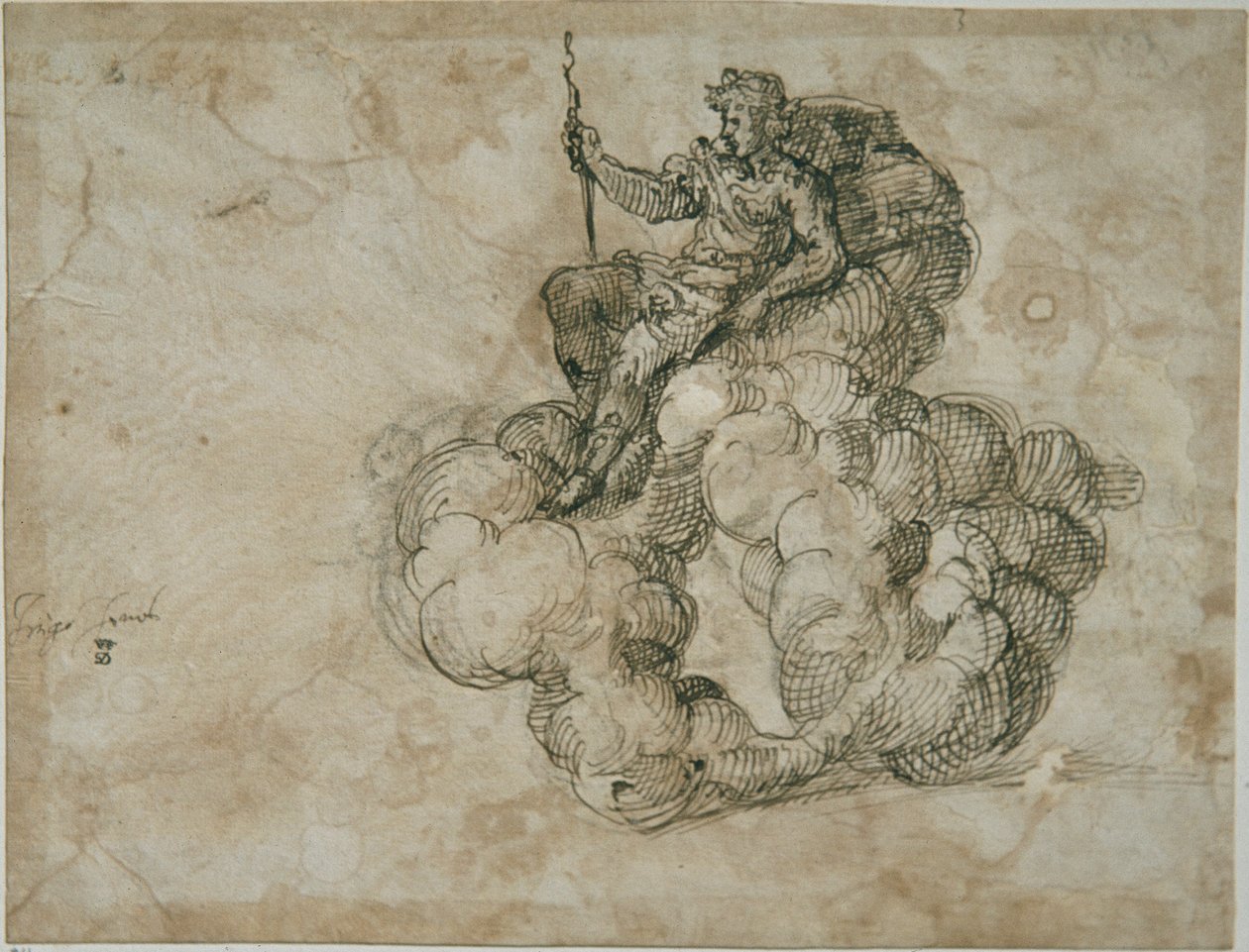Apollo (pero a inkoust na papíře) od Inigo Jones