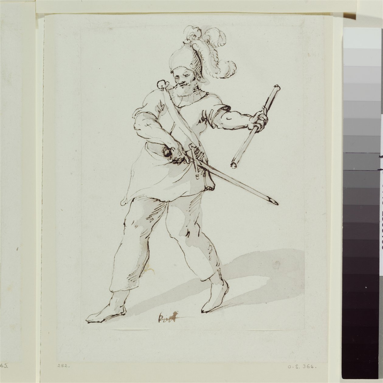 Kett, návrh kostýmů pro dvorní masku „Britannia Triumphans“ od Inigo Jones