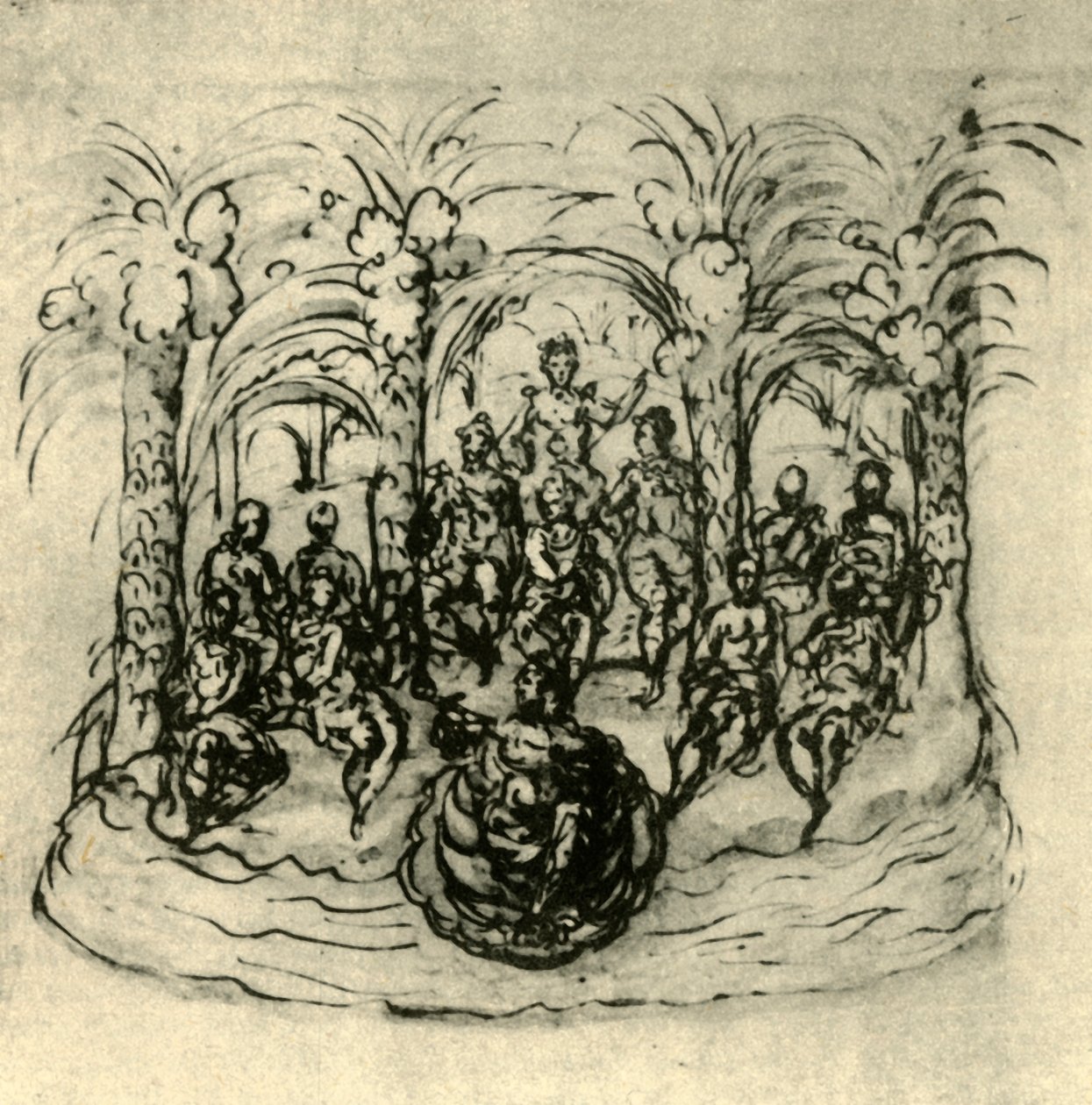 „Námořní vůz obsahující královnu a maskéry“, c1635, 1942. od Inigo Jones