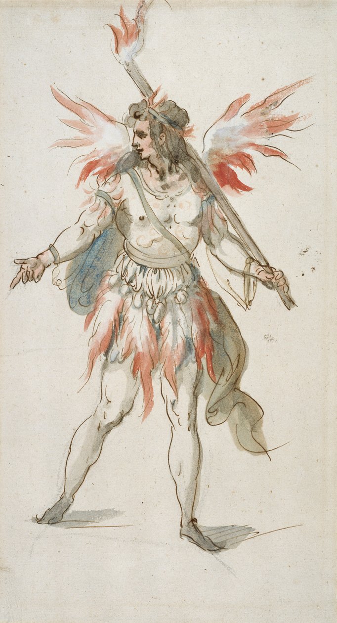 Pochodeň: ohnivý duch (akvarel na papíře) od Inigo Jones