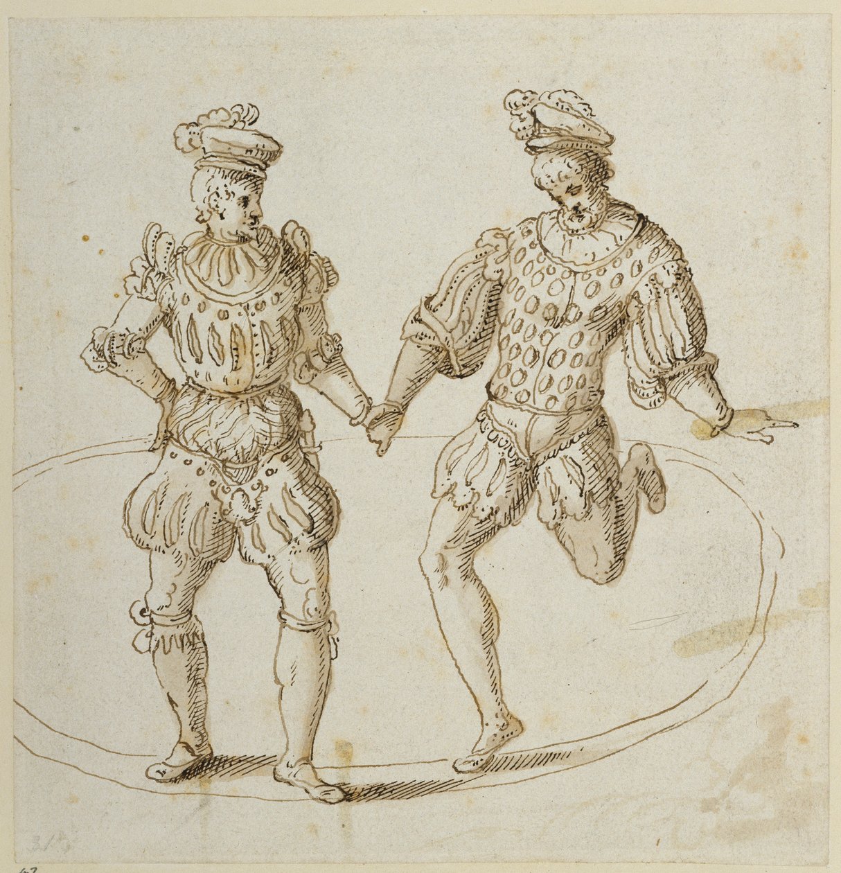 Velšští tanečníci (pero a inkoust na papíře) od Inigo Jones