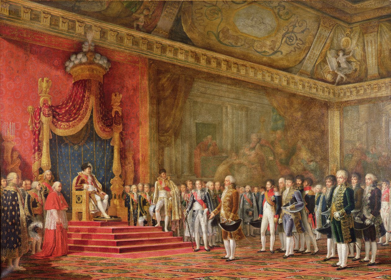 Napoleon (1769-1821) při přijímání delegace římského senátu, 16. listopadu 1809 od Innocent Louis Goubaud