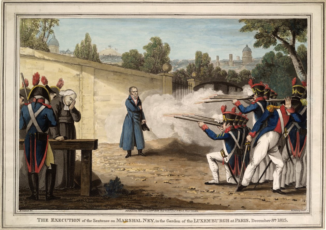Poprava maršála Michela Neye poblíž Lucemburské zahrady dne 7. prosince 1815, 1816 od Innocent Louis Goubaud