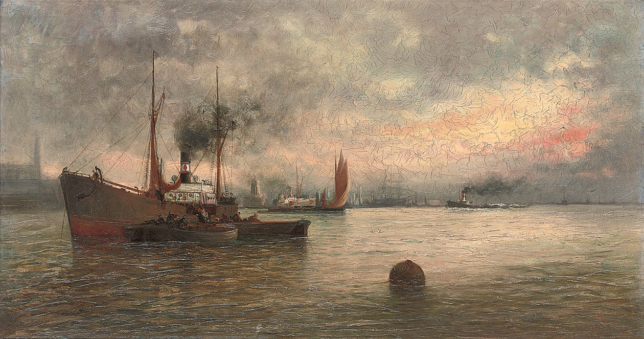Vykládání nákladu v přístavu, 1871 od Ioannis Altamouras