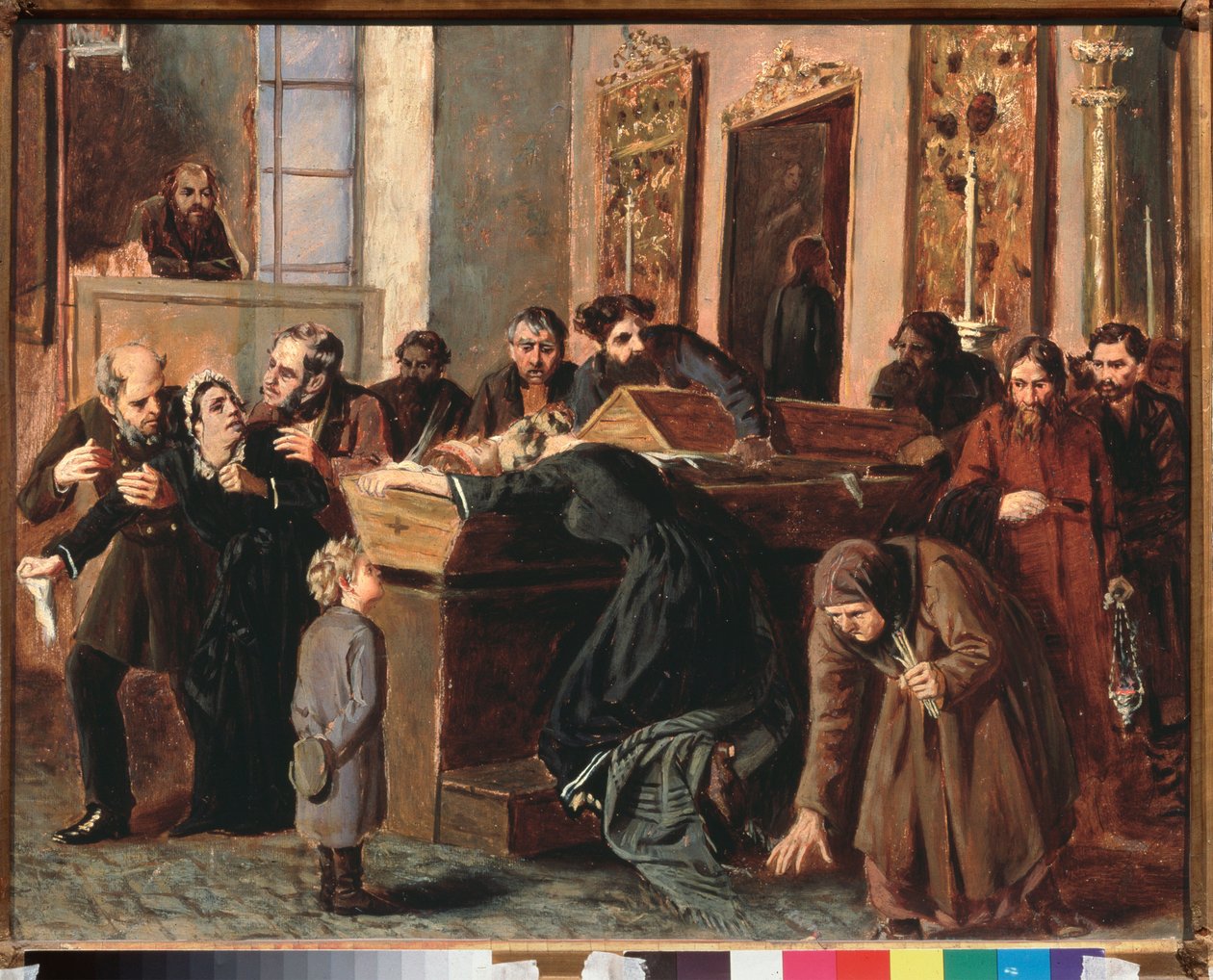 Sbohem mrtvým - Dílo Iosifa Petroviče Volkova (1854-po 1897), olej na papíře od Iosif Petrovich Volkov