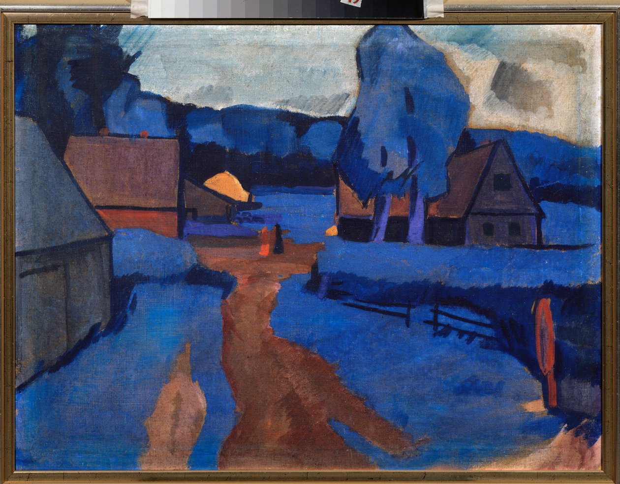 Modrá krajina - Obraz od Iosipha (Iosifa) Solomonoviče Shkolnika (1883-1926), olej na plátně, cca 1910 - ruské umění, 20. století, avantgarda - Soukromá sbírka od Iosiph Solomonovich Shkolnik