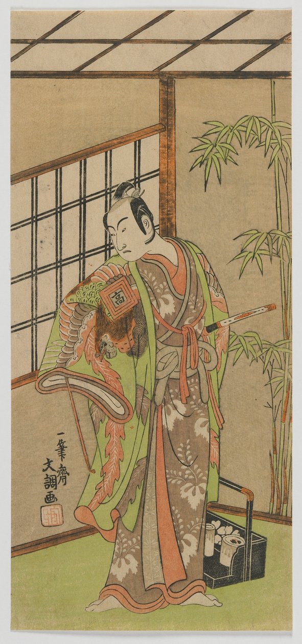 Herec Ichikawa Komazo II, období Edo, 1769 (barevný dřevořez) od Ippitsusai Bunchō