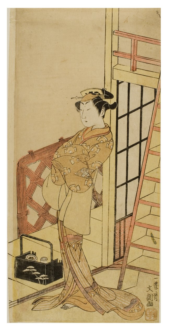 Kabuki herec v postavě ženy (onnagata) od Ippitsusai Bunchō