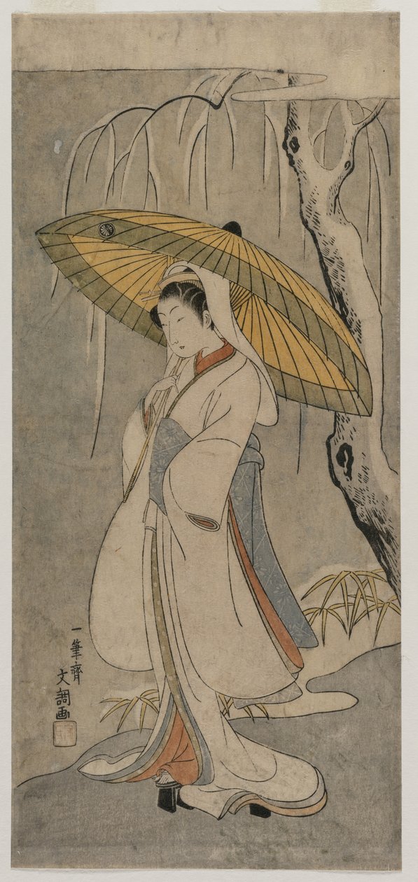 Segawa Kikunojo II jako Heron Maiden (ze série Ichimura Theatre) od Ippitsusai Bunchō