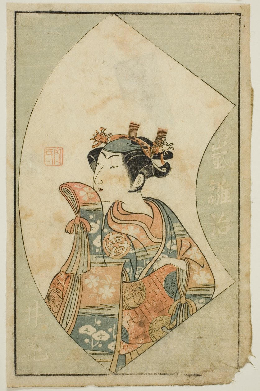 Herec Arashi Hinaji, z "Obrázkové knihy divadelních fanoušků (Ehon butai ogi)" od Ippitsusai Bunchō