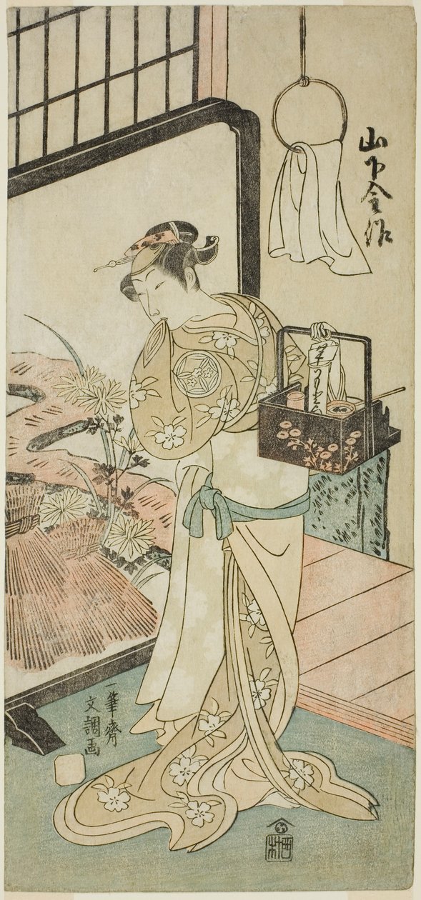 Tea C a Yamashita Kinsaku Good As Ome, Wife Of Friendly, člen Tee Pay Nue Forest One Night Target, Performance To Nakamura Tee, 1770 od Ippitsusai Bunchō