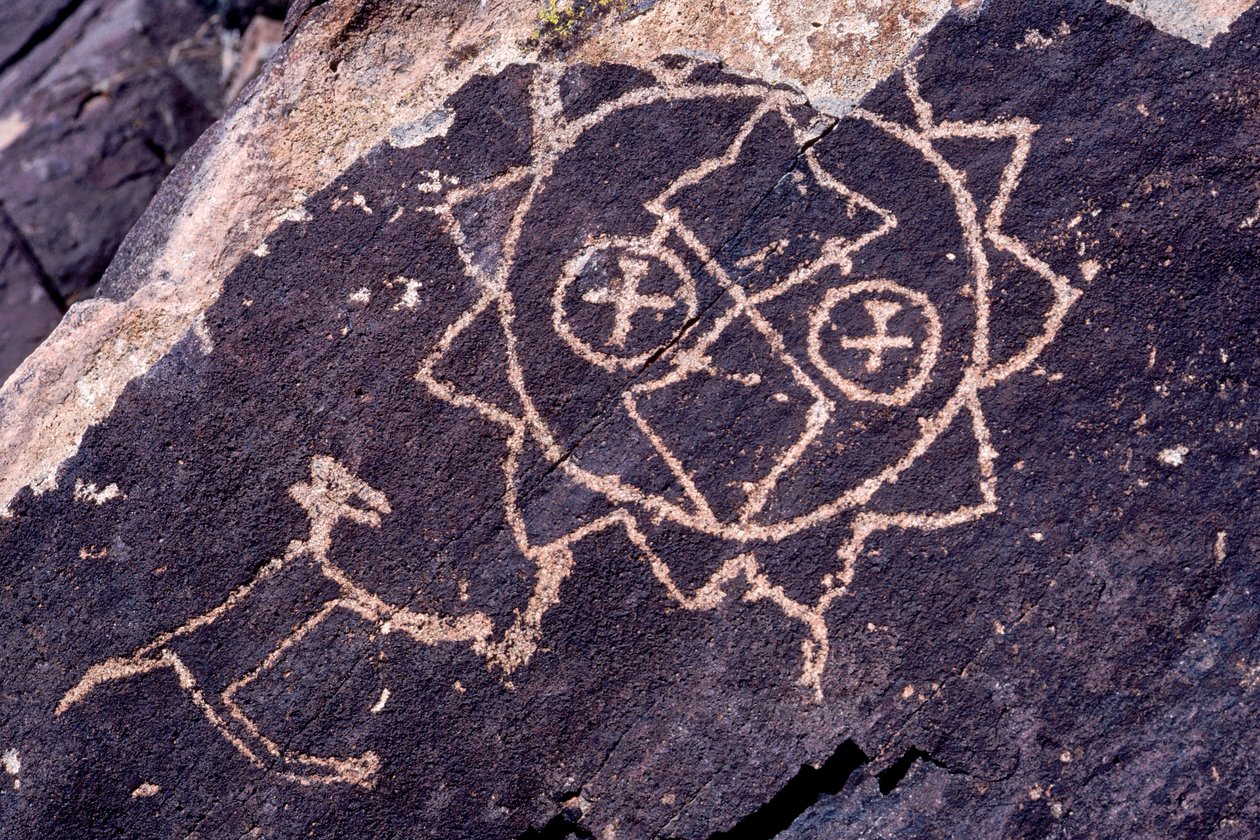 Anasaziové Petroglyfy (skalní umění) v Novém Mexiku od Ira Block
