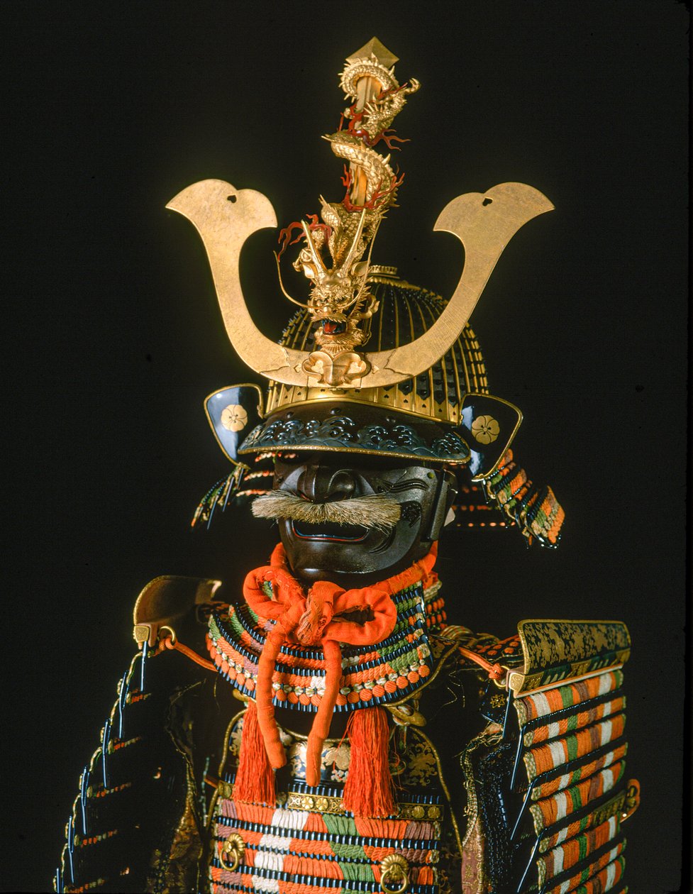Samurajské brnění - ženské brnění. Vertikální erb, rodina Ikeda, Muzeum umění Hayashibara od Ira Block