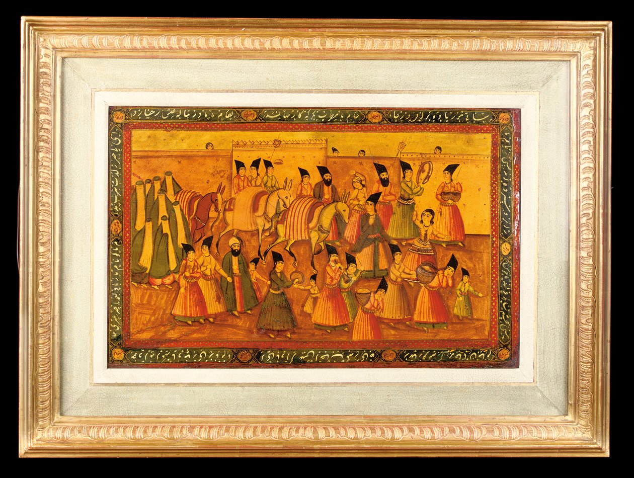 Jeden z dvojice malovaných panelů, Qajar Iran, 1850-75 od Iranian School