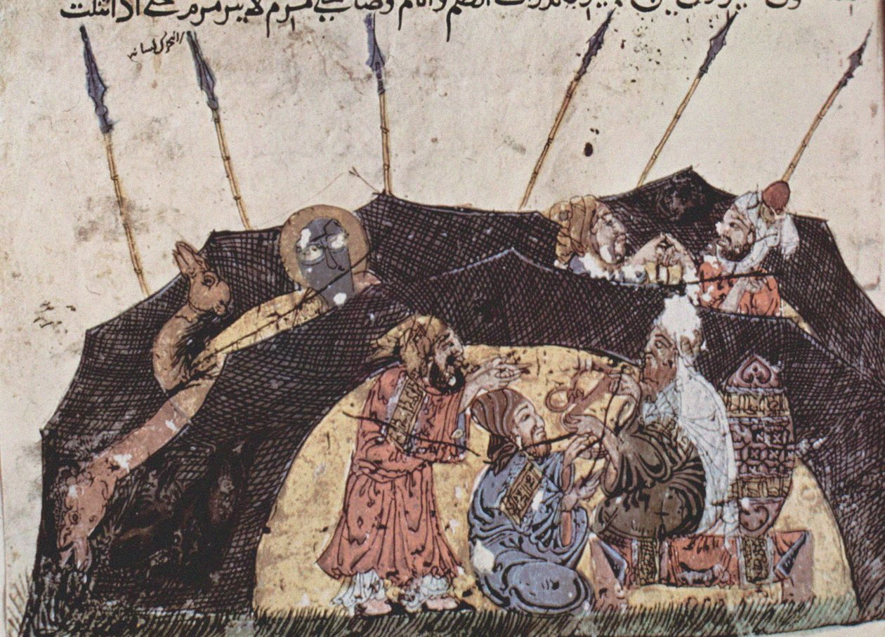 43. Maq?ma Al-Hariri, 1225-1235 (tempera na papíře) od Iraqi School