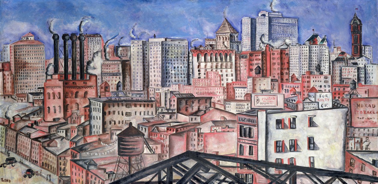 Přístav New York (olej na plátně) od Irene Reno