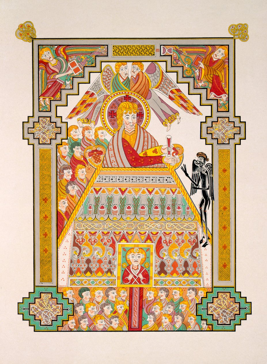 Pokušení Krista, z faksimilní kopie Book of Kells, vydané nakladatelstvím Day und Son od Irish Photographer