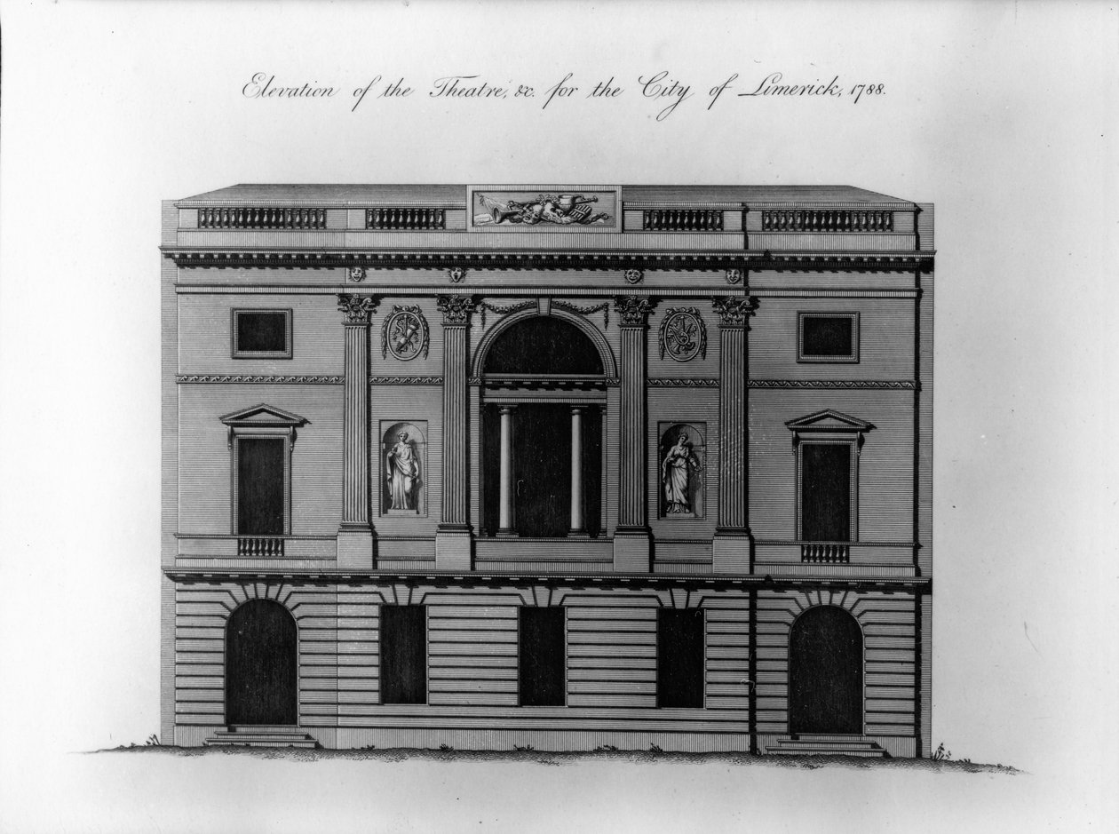Povýšení divadla, unc. pro město Limerick, 1788 od Irish School