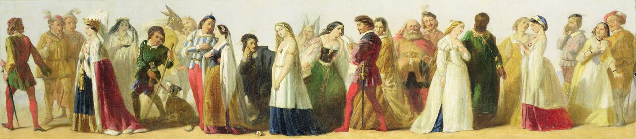 Průvod postav ze Shakespeara od Irish School