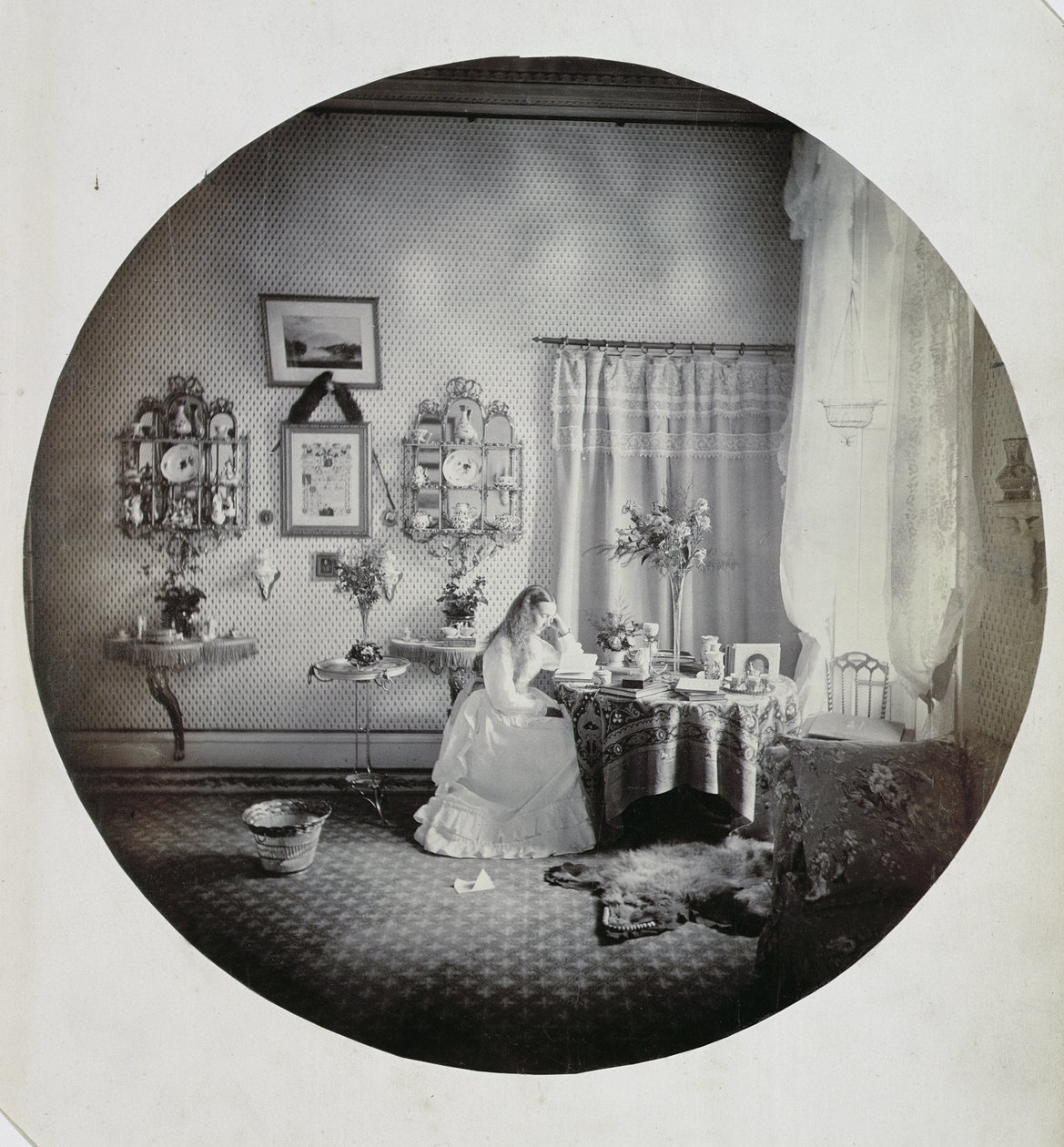 Interiér Muckross House, cca 1865 (tisk alba) od Irish Photographer