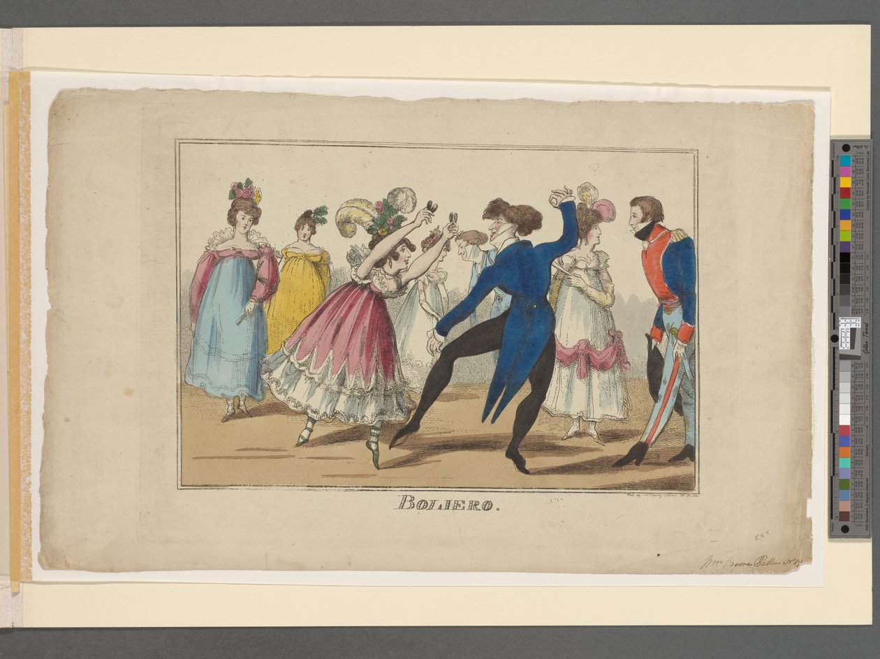 Boliero, c.1800-09 (ručně kolorovaná rytina) od Irish School