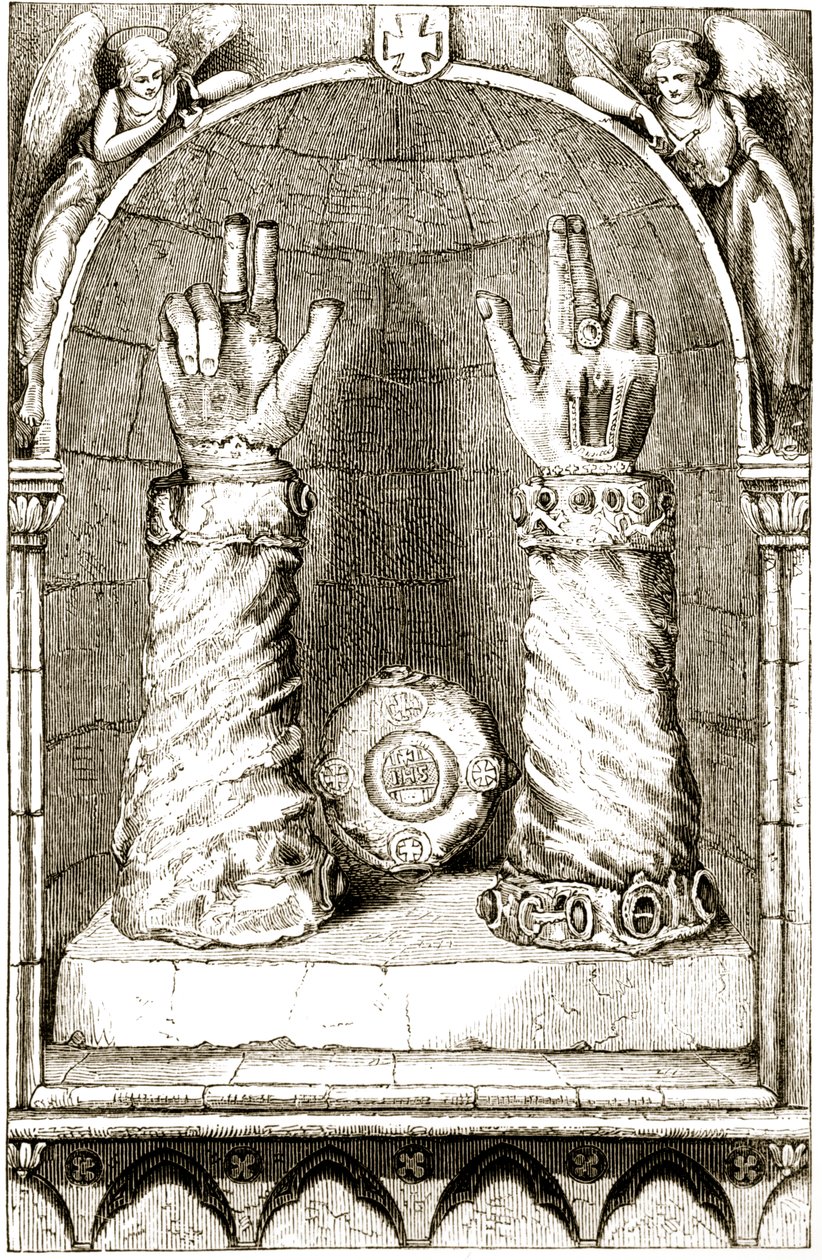 Shrine of St. Patricks hand, z The Trials Thaumaturge, aneb Three Wonder-working Saints of Ireland, Mary Cusack (1829-99) publikovaná kolem 90. let 19. století od Irish School