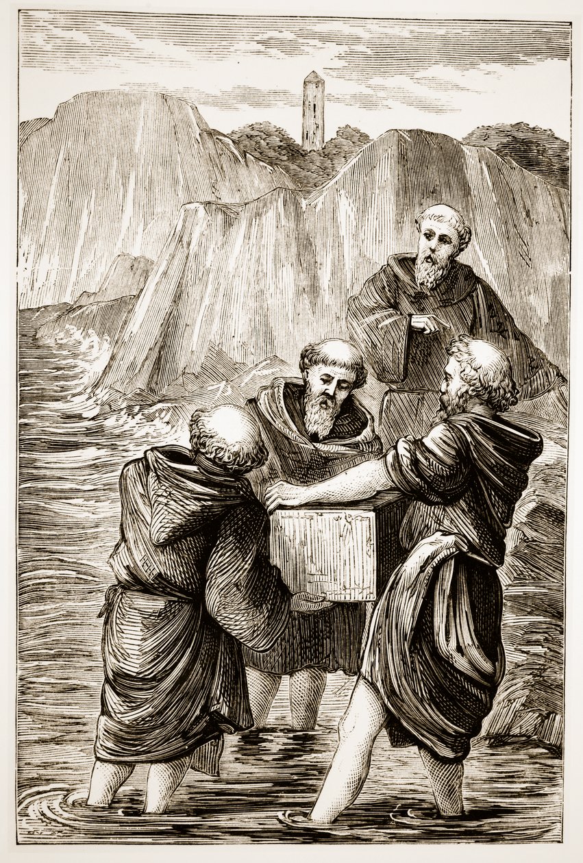 Skříňka svaté Brigity, z knihy The Trias Thaumaturga, or Three Wonder-Working Saints of Ireland, kterou napsala Mary Cusacková (1829-99), vydáno kolem roku 1890. od Irish School
