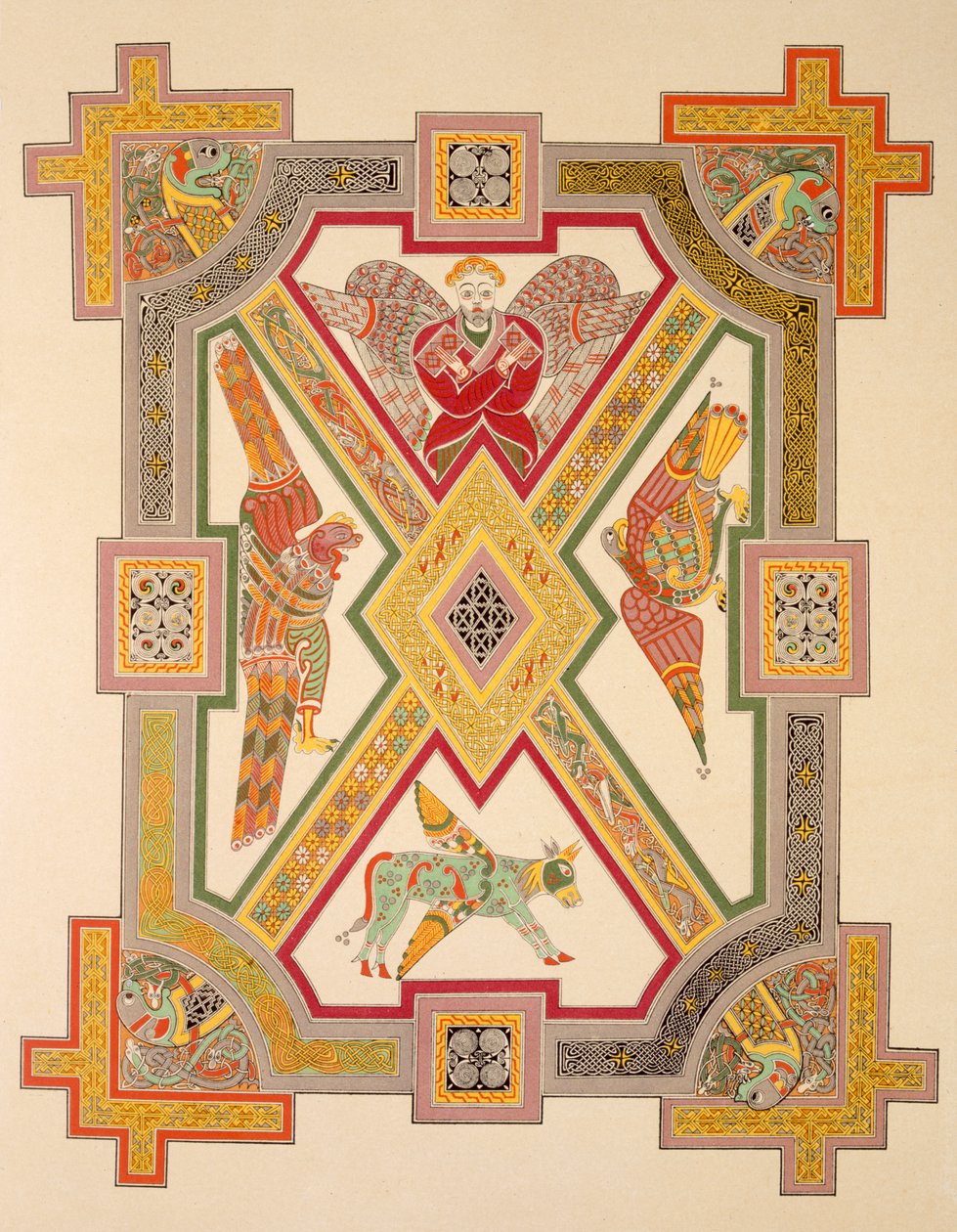 Čtyři evangelisté, z faksimile Book of Kells, vydalo nakladatelství Day & Son. od Irish School