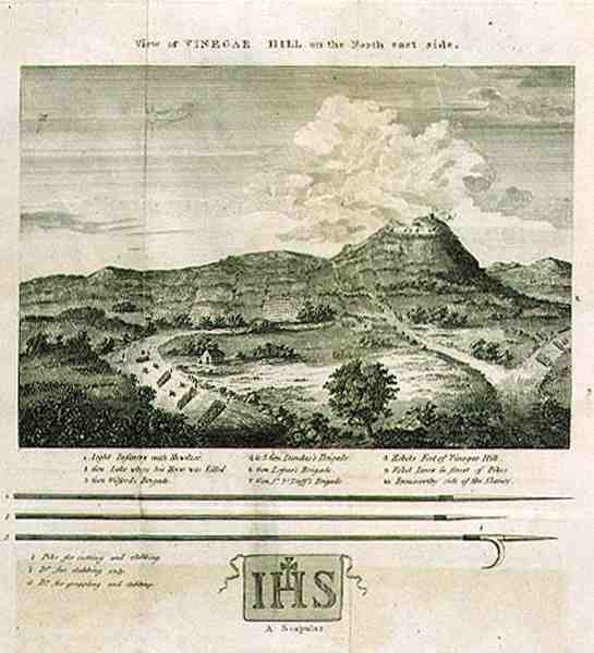 Pohled na Vinegar Hill na North East Side, deska z „Memoirs of the Different Rebellions in Ireland“ od Sira Richarda Musgravea od Irish School